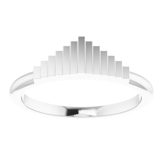 Platinum Geometric Stackable Ring 3