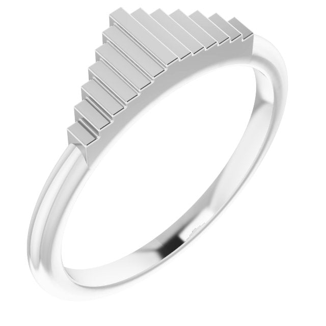 Platinum Geometric Stackable Ring 1