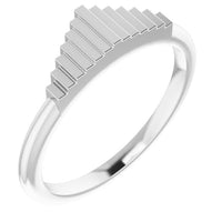Platinum Geometric Stackable Ring 1