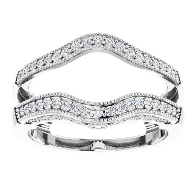 14K White 1/4 CTW Natural Diamond Ring Guard