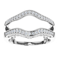 14K White 1/4 CTW Natural Diamond Ring Guard