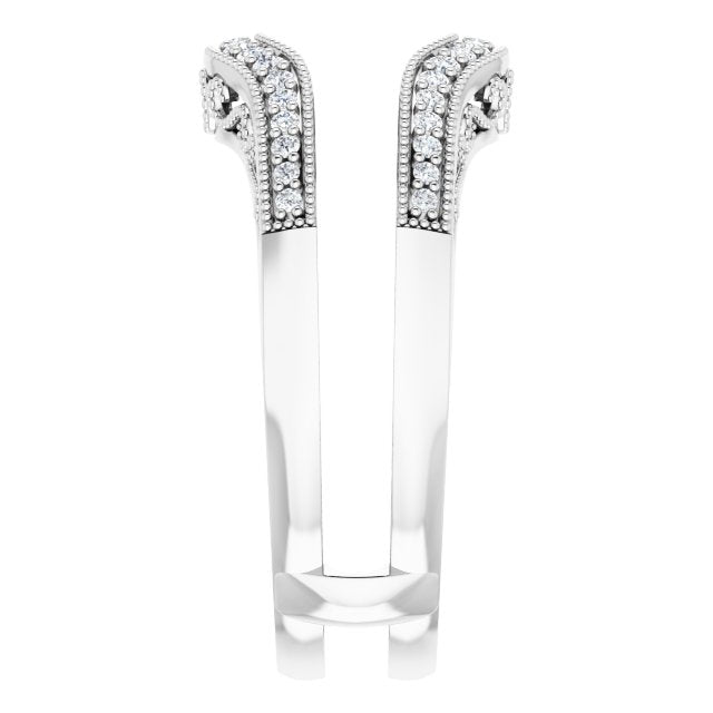 14K White 1/4 CTW Natural Diamond Ring Guard