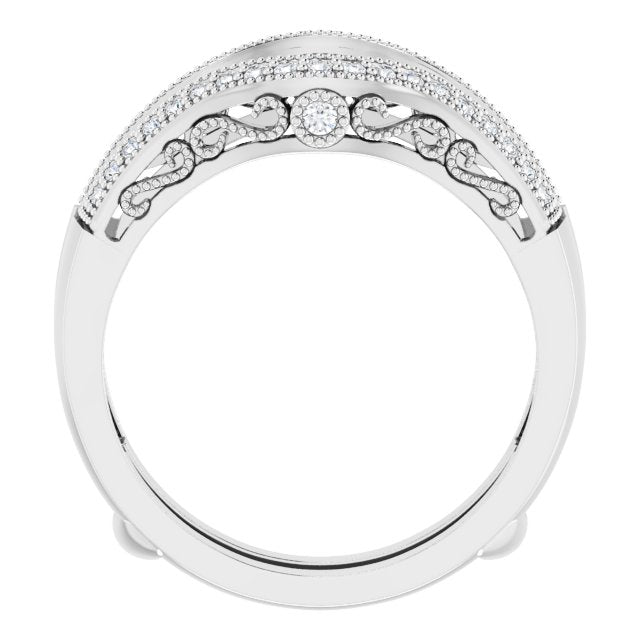 14K White 1/4 CTW Natural Diamond Ring Guard