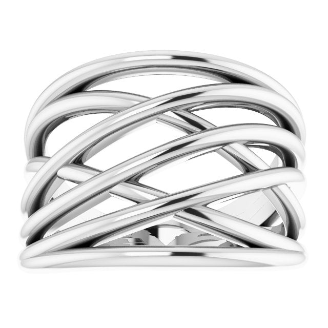 Sterling Silver Criss-Cross Ring 3