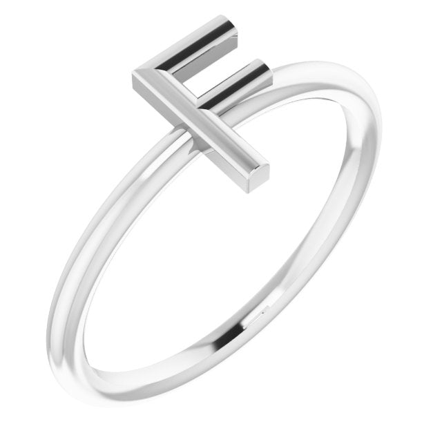 Sterling Silver Initial F Ring 1