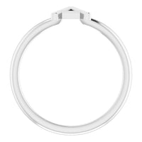14K White Initial A Ring 2