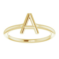 14K Yellow Initial A Ring 3