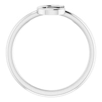 14K White Initial C Ring 2