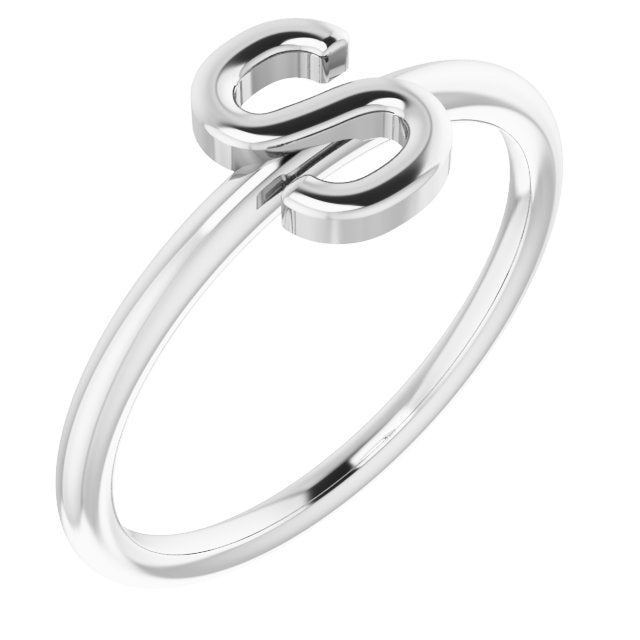Sterling Silver Initial S Ring 1
