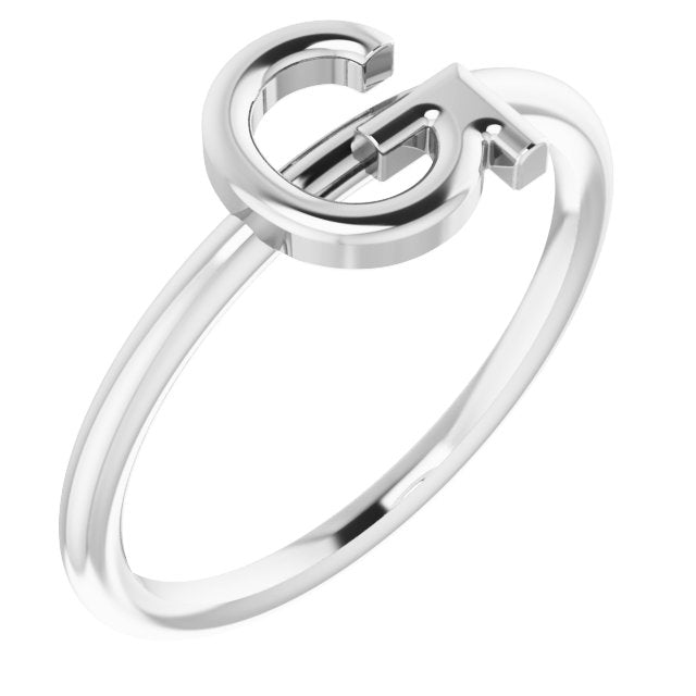Sterling Silver Initial G Ring 1