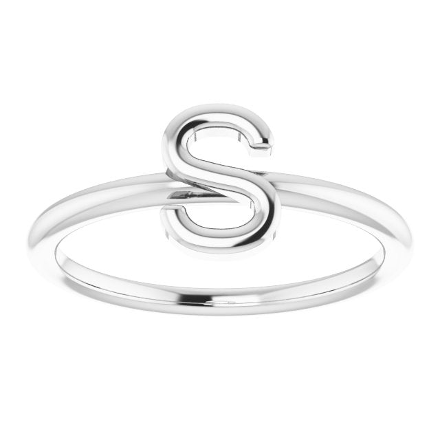 Sterling Silver Initial S Ring 3