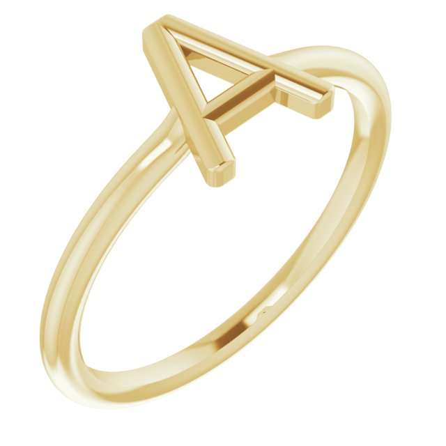 14K Yellow Initial A Ring 1