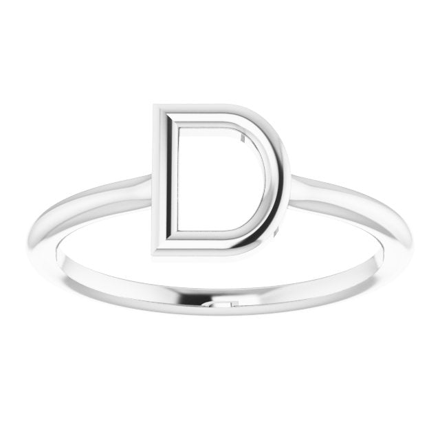 Sterling Silver Initial D Ring 3
