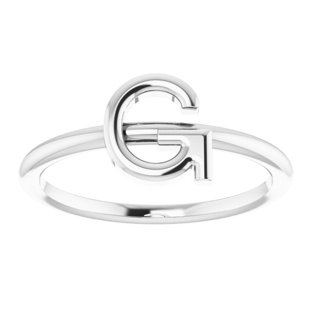 Sterling Silver Initial G Ring 3