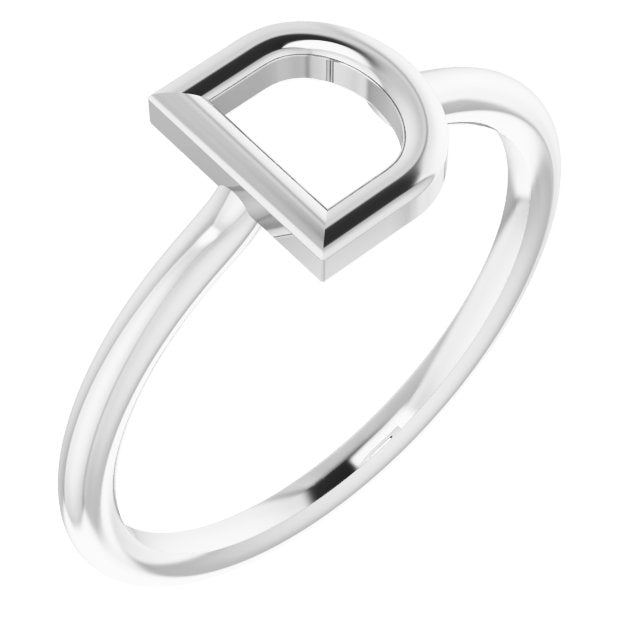 Sterling Silver Initial D Ring 1