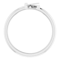 14K White Initial K Ring 2