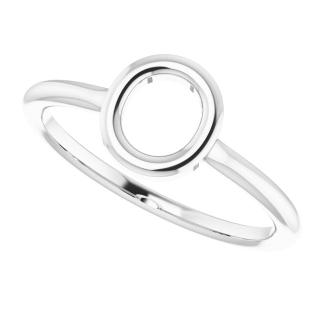 Sterling Silver Initial O Ring 5