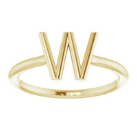 14K Yellow Initial W Ring 3
