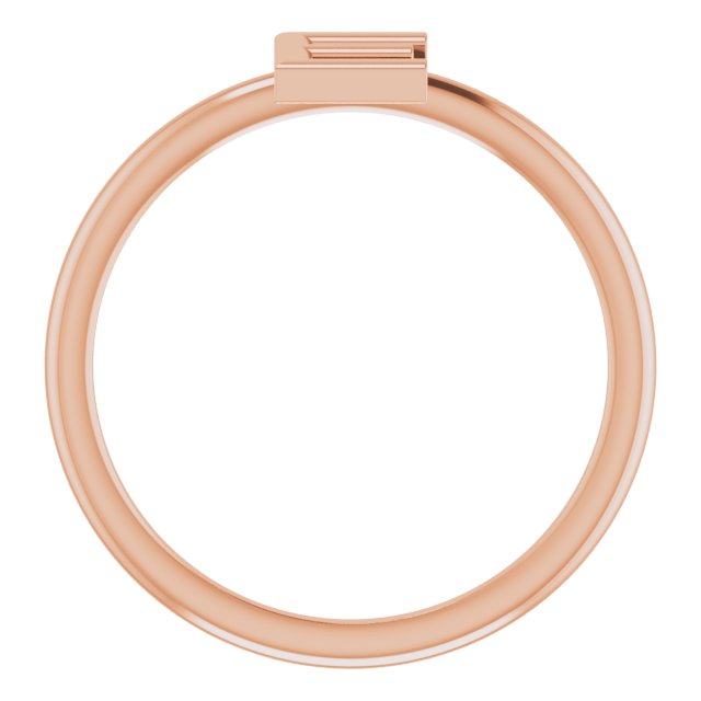 14K Rose Initial E Ring 2