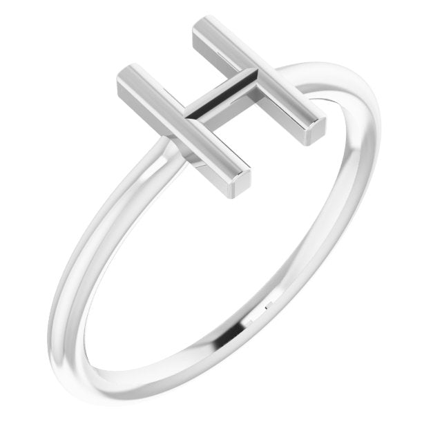 Sterling Silver Initial H Ring 1