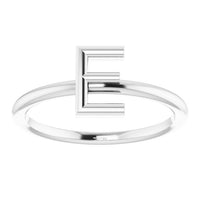 Sterling Silver Initial E Ring 3