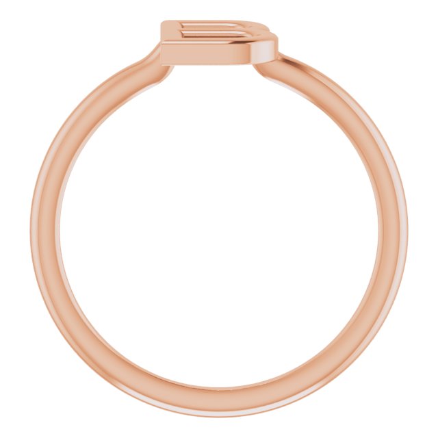 14K Rose Initial B Ring 1