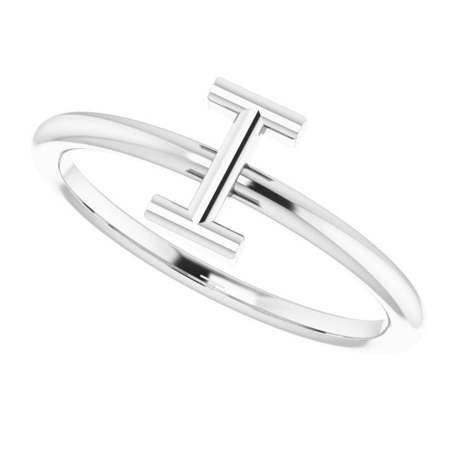 Sterling Silver Initial I Ring 5
