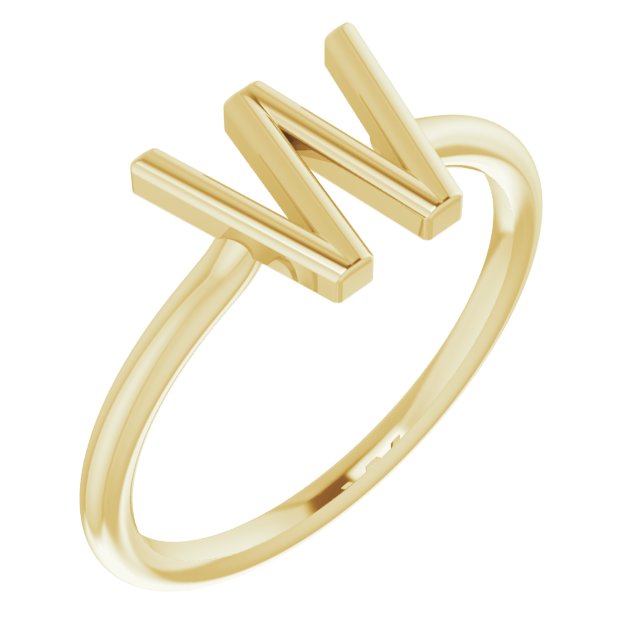 14K Yellow Initial W Ring 1