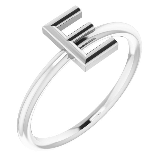 Sterling Silver Initial E Ring 1