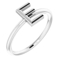 Sterling Silver Initial E Ring 1