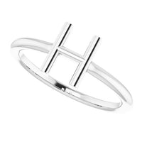 Sterling Silver Initial H Ring 5