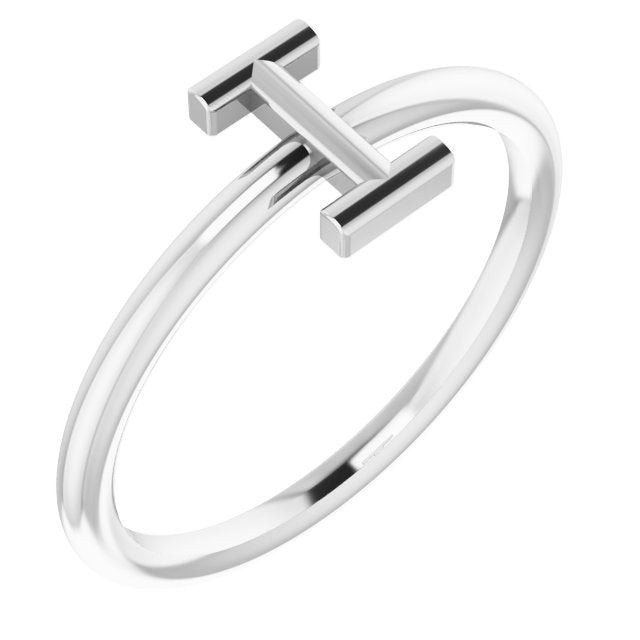 Sterling Silver Initial I Ring 1