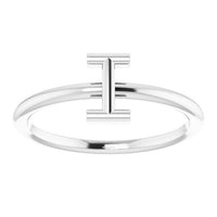 Sterling Silver Initial I Ring 3