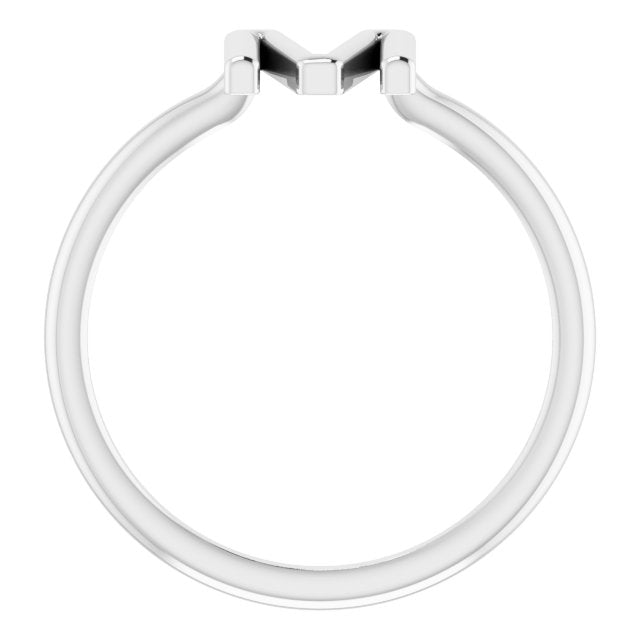 Sterling Silver Initial M Ring 2