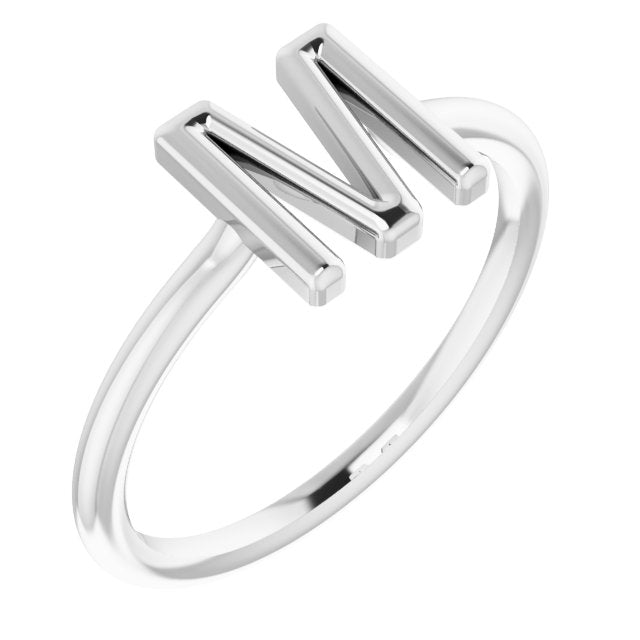 Sterling Silver Initial M Ring 1