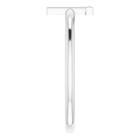 14K White Initial T Ring 4