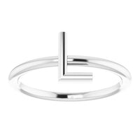 Sterling Silver Initial L Ring 3