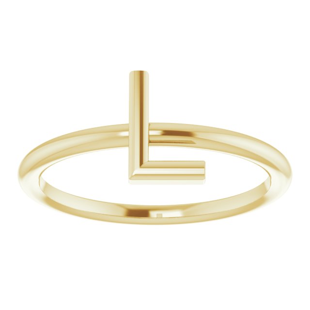14K Yellow Initial L Ring 3