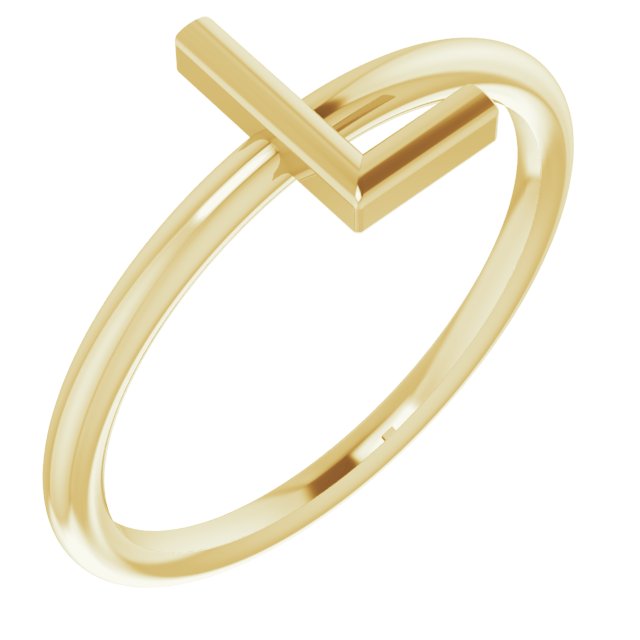 14K Yellow Initial L Ring 1