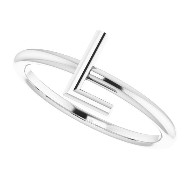 Sterling Silver Initial L Ring 5