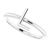 Sterling Silver Initial L Ring 5