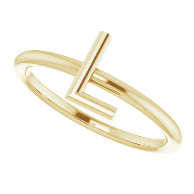14K Yellow Initial L Ring 5