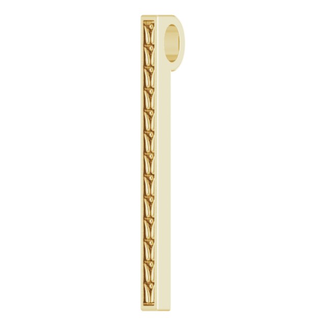 14K Yellow 26.4x2.1 mm Sculptural-Inspired Bar Pendant