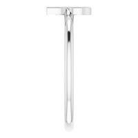 14K White Initial R Ring 4
