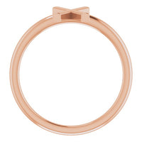 14K Rose Initial X Ring 2