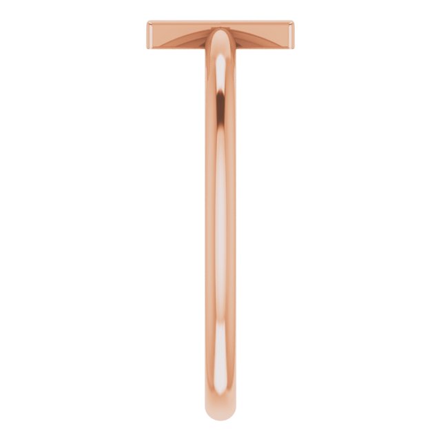 14K Rose Initial X Ring 4