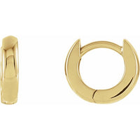 14K Yellow Gold 9.5 mm Hinged Huggie Hoop Earrings