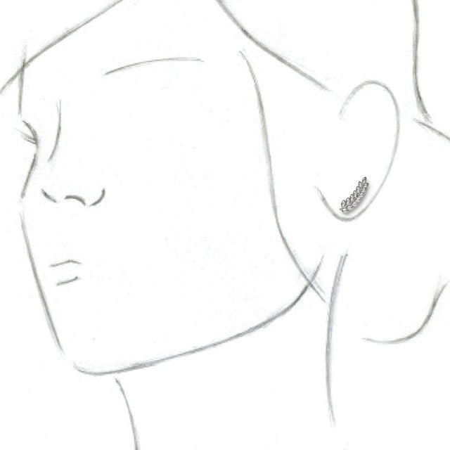 Sterling Silver Petite Leaf Ear Climbers 3