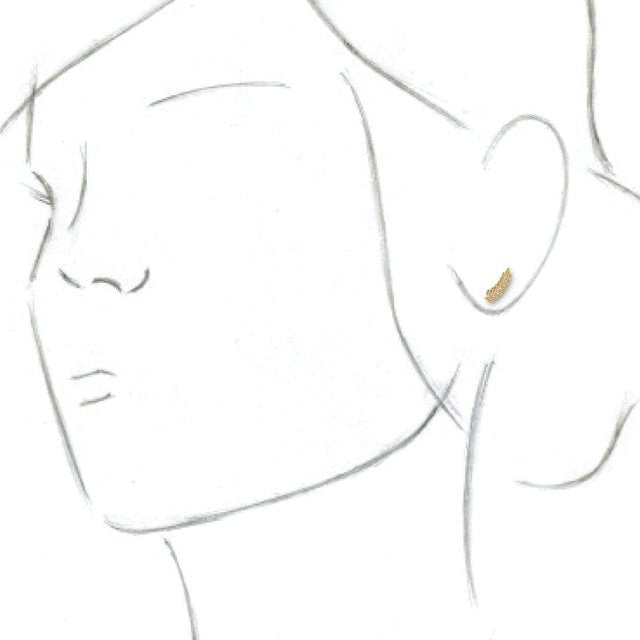 14K Yellow .03 CTW Diamond Leaf Ear Climbers 3