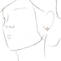 14K Rose Geometric J-Hoop Earrings 3